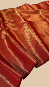 Orange Tissue Silk Saree